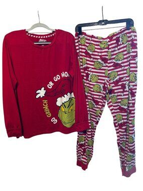 2 Pc Pajama Set GRINCH Size XL 16-18 EUC